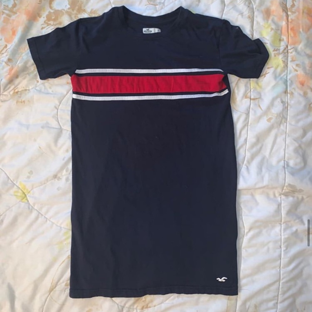 Lightly worn red and blue t-shirt dress